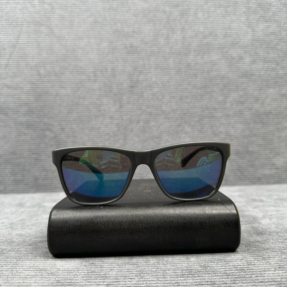 Guess Mens Rectangular Sunglasses Matte Gray Blue Mirrored Lens GU6952